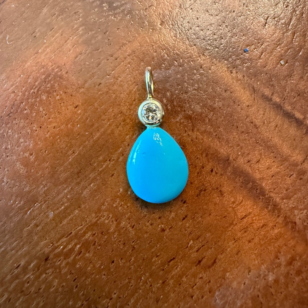 Lizzie Fortunato Turquoise/Diamond Necklace Charm